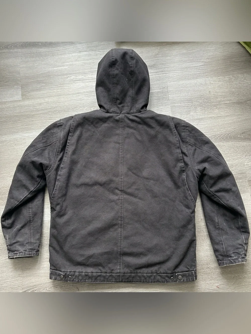 Men’s Ridge Cut Workwear Black Jacket Distressed Size Large